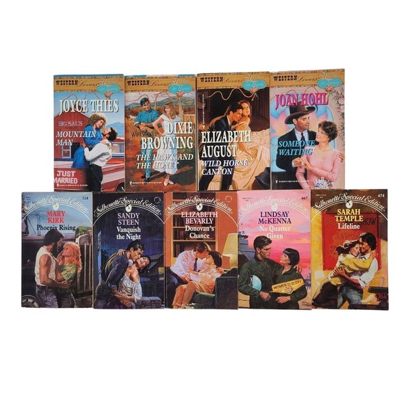 9 Silhouette Romance Books 80s 90s Western Lovers Special Edition Vintage - Picture 1 of 12